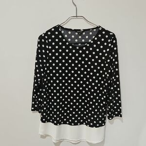 Black and White Polka Dot Women's Top